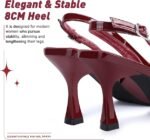 Zelaprox Pointed Toe Slingback Pumps with Adjustable Buckle & Bow - Image 5