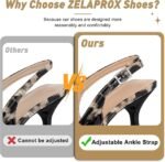 Zelaprox Pointed Toe Slingback Pumps with Adjustable Buckle & Bow - Image 6