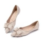 Zelaprox Dressy Comfort Flats for Women - Silver Bowknot - Image 4