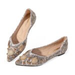 Zelaprox Dressy Comfort Flats for Women - Silver Bowknot - Image 3