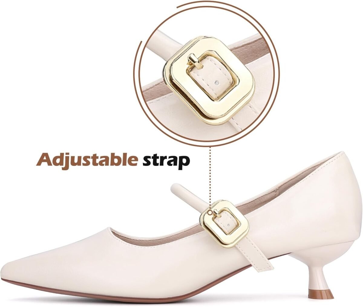 Vintage-Inspired Mary Jane Pumps with Low Kitten Heel - Image 9