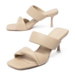 Zelaprox Square Toe Kitten Heel Mules & Slide Sandals - Image 3
