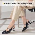 Zelaprox Square Toe Kitten Heels | Mary Jane Pumps with Buckle Strap - Image 6