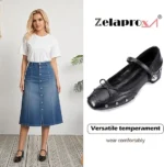 Gothic & Punk Style Mary Janes with Studs and Square Toe - Image 2