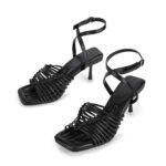 Zelaprox Woven High Heel Sandals | Strappy & Square Toe
