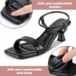 Zelaprox Square Toe Kitten Heels | Ankle Strap Sandals - Image 7