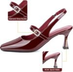 Zelaprox Square Toe Kitten Heels | Mary Jane Pumps with Buckle Strap - Image 3