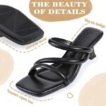 Zelaprox Square Toe Kitten Heel Sandals - Image 6